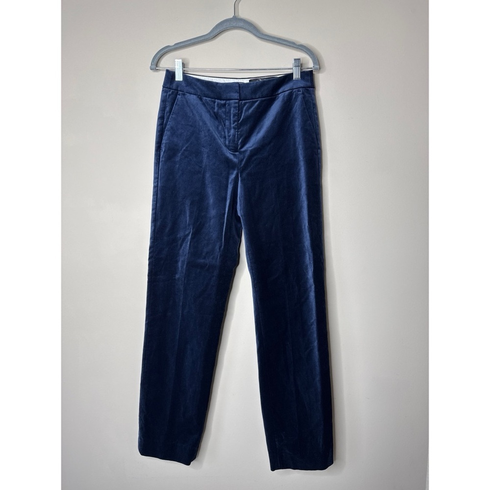 NWT J. Crew Blue Velvet Kate Pants Size 2 Tall - Picture 2 of 5
